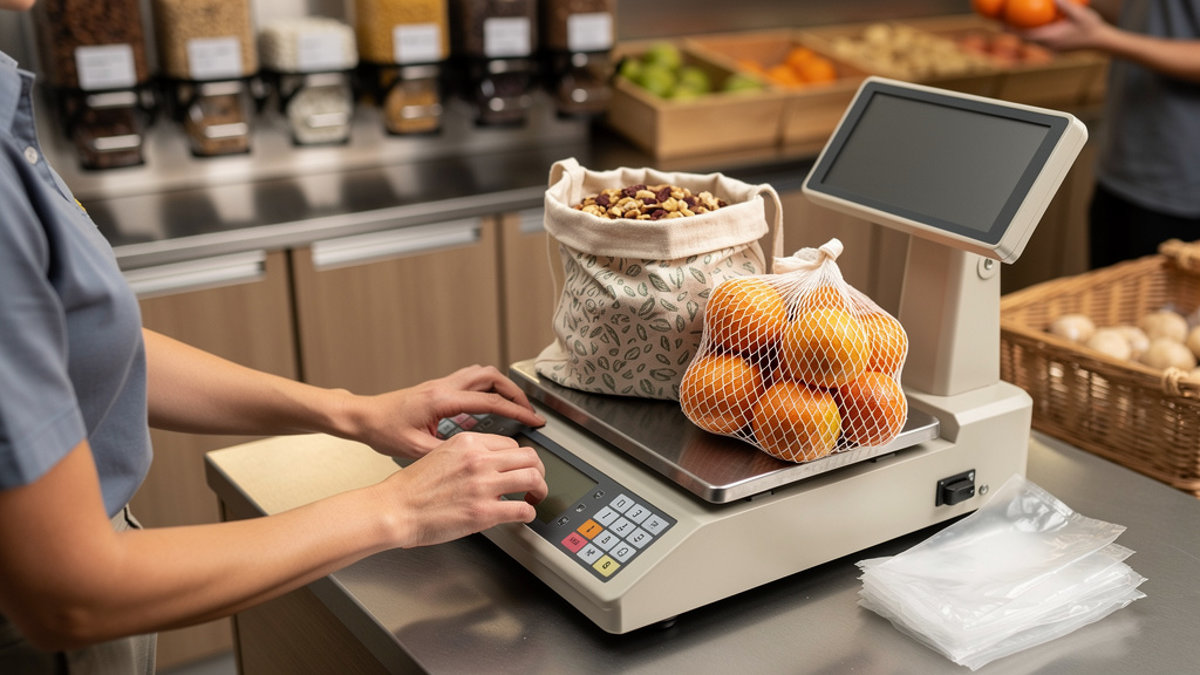 Sac a vrac, tare et hygiene en caisse : les contraintes concretes que le zero dechet impose au commerce alimentaire Vrac et filet : ce que le zero dechet change vraiment