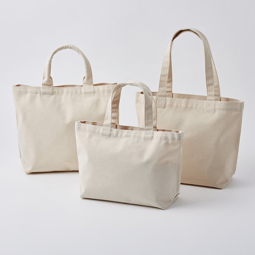Tote bag en coton naturel — Sac-pub Tote bags en coton publicitaires en toile écrue et coloris teints, anses courtes ou longues