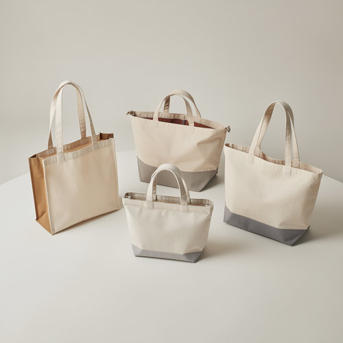 Tote bag à soufflet — Sac-pub Tote bags à soufflet publicitaires en coton avec pli de fond et large surface de marquage