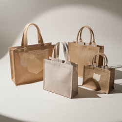 Cabas en jute publicitaire personnalisable à vos couleurs Cabas en jute publicitaires en fibres naturelles de jute, lin et chanvre