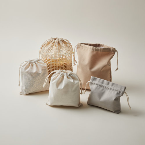 Sac à vrac alimentaire — Sac-pub Sacs à vrac publicitaires en coton fin, maille filet et tissu enduit avec cordon de serrage