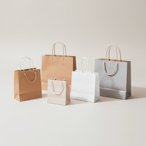 Sac papier à poignées torsadées — Sac-pub Sacs papier à poignées torsadées publicitaires en kraft, blanc ou coloré avec fond renforcé