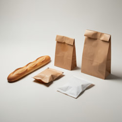 Sac à pain publicitaire personnalisé aux couleurs de votre boulangerie Sacs à pain publicitaires en papier alimentaire respirant, avec fenêtre transparente ou kraft