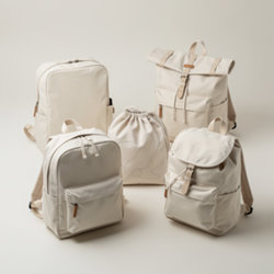 Sac à dos en coton publicitaire à personnaliser à vos couleurs Sacs à dos publicitaires en coton naturel et écru avec bretelles et fond renforcé