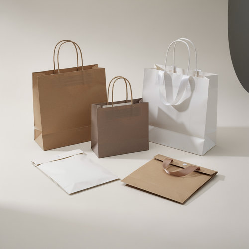 Sac papier & emballage boutique — Sac-pub Sacs papier publicitaires en kraft à poignées torsadées, plates et modèles SOS