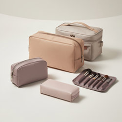Trousse de maquillage publicitaire personnalisée avec logo Trousses de maquillage publicitaires en polyester enduit, microfibre et similicuir