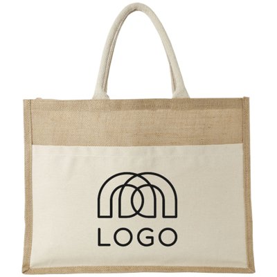 Sac en jute poche frontale Chic