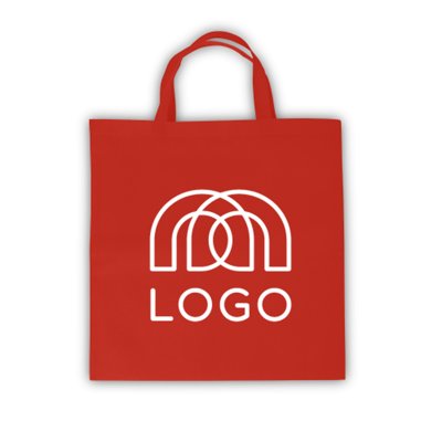 Sac shopping rouge en non-tissé 80 g/m² sérigraphié