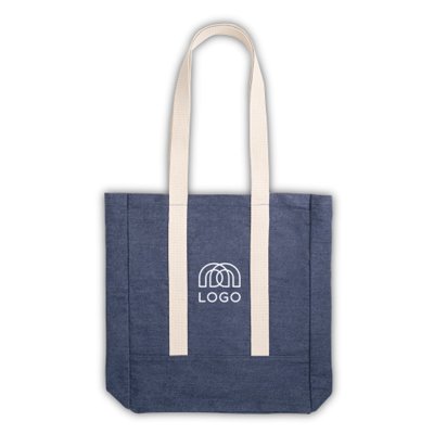 Sac-pub - Tote bag en coton denim 300 g/m² à coutures renforcées Denim Casual Tote bag en coton denim 300 g/m² à coutures renforcées Denim Casual