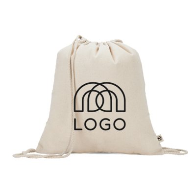 Sac à dos en coton 100 % recyclé 180 g/m² à lanières Maiorca — Sac-pub Sac à dos en coton 100 % recyclé 180 g/m² à lanières Maiorca