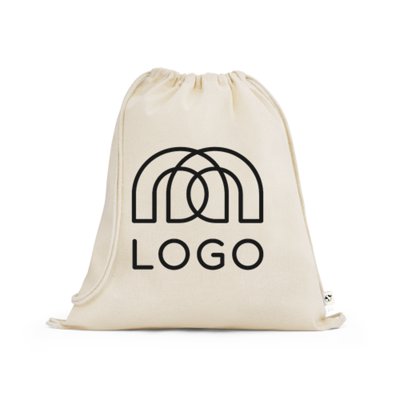 Sac à dos coton biologique 140 g/m² avec anses de fermeture Belize — Sac-pub Sac à dos coton biologique 140 g/m² avec anses de fermeture Belize