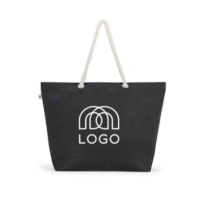 Sac-pub - Sac de plage en coton et polyester recyclés à anses torsadées Molène Sac de plage en coton et polyester recyclés à anses torsadées Molène