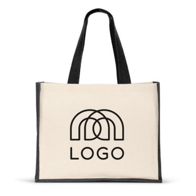 Sac shopping toile 320 g/m² et jute laminé coloré Bégonia