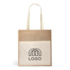 Sac-pub - Sac en toile de jute 240 g/m² avec poche frontale en coton Cannelle Sac en toile de jute 240 g/m² avec poche frontale en coton Cannelle