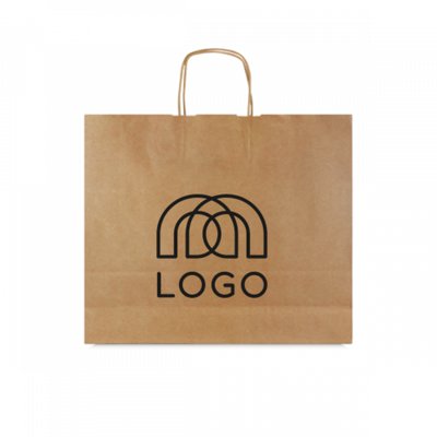 Sac-pub - Sac papier kraft 115 g/m² à anses torsadées Kira Sac papier kraft 115 g/m² à anses torsadées Kira