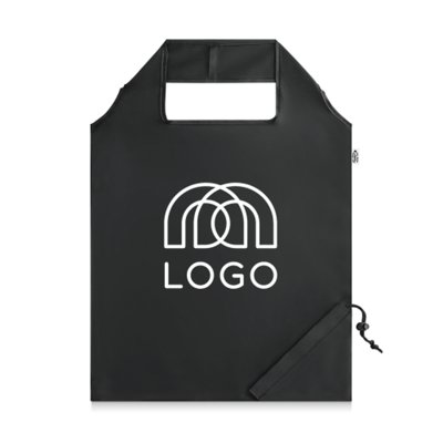 Sac shopping pliable polyester recyclé rPET 190T Beira — Sac-pub Sac shopping pliable polyester recyclé rPET 190T Beira