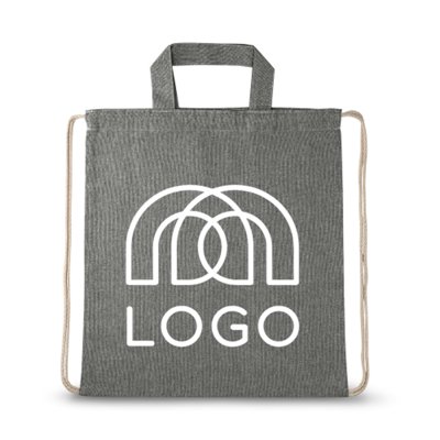 Sac à dos à cordelettes en coton recyclé et polyester rPET Rissani — Sac-pub Sac à dos à cordelettes en coton recyclé et polyester rPET Rissani